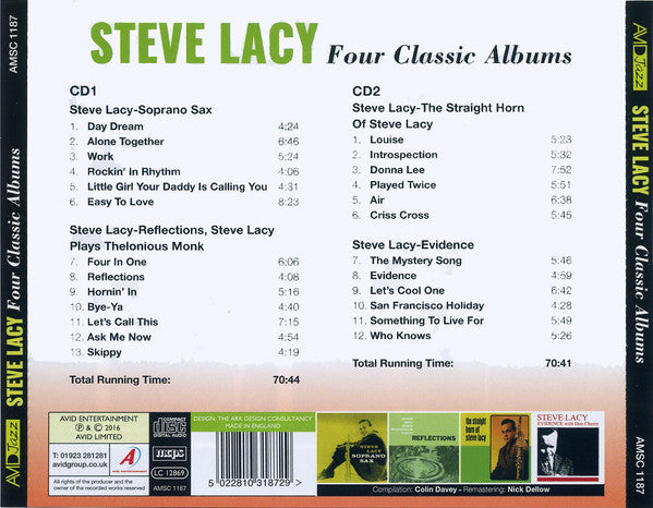 Steve Lacy : Four Classic Albums (2xCD, Comp, RM)