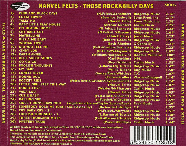 Narvel Felts : Those Rockabilly Days (CD, Comp, RM)