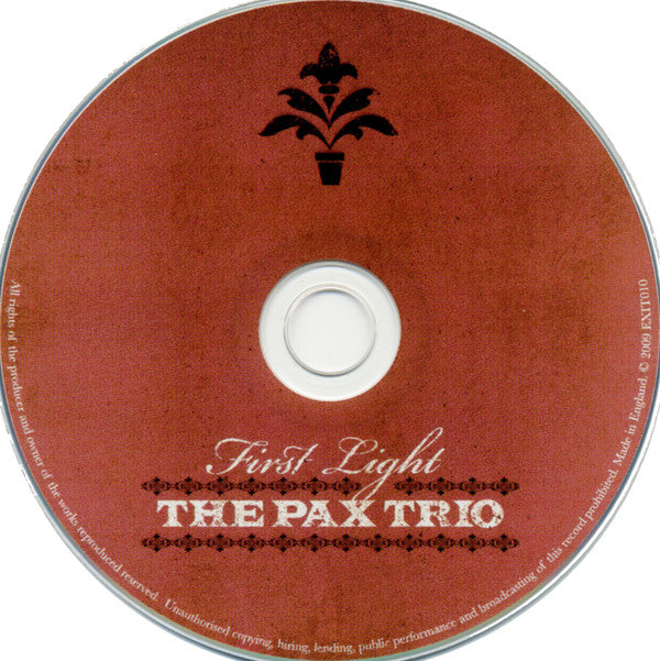The Pax Trio : Mark Springer (3), Dave Flash Wright, Sirish Kumar : First Light (CD, Album)