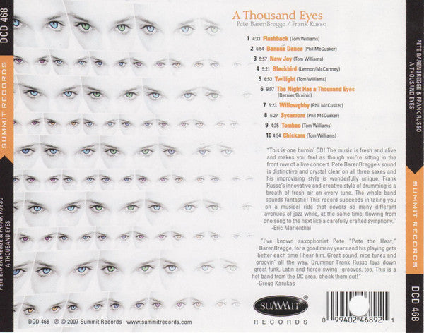 Pete BarenBregge / Frank Russo (4) : A Thousand Eyes (CD, Album)