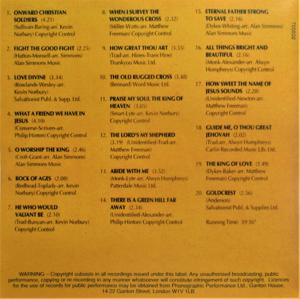 International Staff Band Of The Salvation Army : Onward Christian Soldiers (CD, Album)