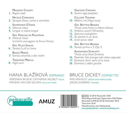 Hana Blažíková, Bruce Dickey : Breathtaking: A Cornetto And A Voice Entwined  (CD, Album)
