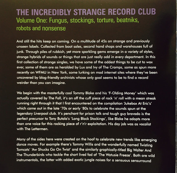 Various : The Incredibly Strange Record Club (Inspired By The Cramps Crazy Collection Volume One: Fungus, Stockings, Torture, Beatniks, Robots And Nonsense) (CD, Comp)
