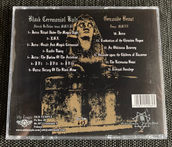 Black Ceremonial Kult / Genocide Beast : “Demo MMXIV / Demo MMXV” (CD, Num)