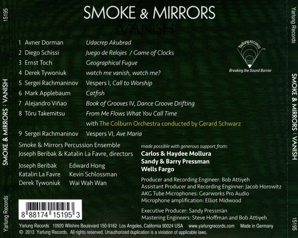 Smoke & Mirrors Percussion Ensemble : Vanish (CD, Album)