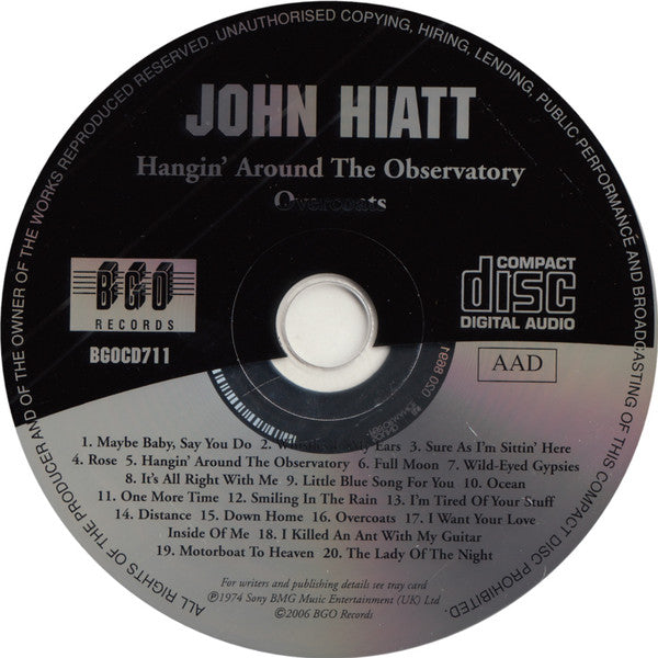 John Hiatt : Hangin' Around The Observatory + Overcoats (CD, Comp, RM)