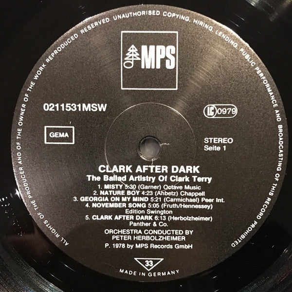 Clark Terry : Clark After Dark, The Ballad Artistry Of Clark Terry (LP, Album, RE, RM, 180)