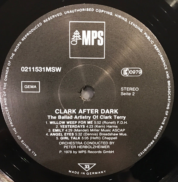 Clark Terry : Clark After Dark, The Ballad Artistry Of Clark Terry (LP, Album, RE, RM, 180)