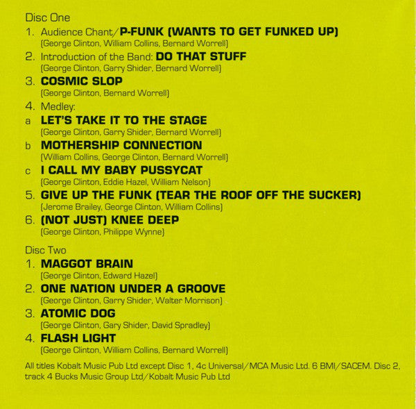 P-Funk All Stars : Live At The Beverly Theater In Hollywood (2xCD, Album, RE)