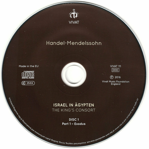 Georg Friedrich Händel , Arr. Felix Mendelssohn-Bartholdy – The Choir Of The King's Consort, The King's Consort, Robert King (9) : Israel In Ägypten (2xCD, Album)