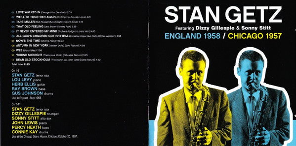 Stan Getz Featuring Dizzy Gillespie & Sonny Stitt : England 1958 / Chicago 1957 (CD, Comp)