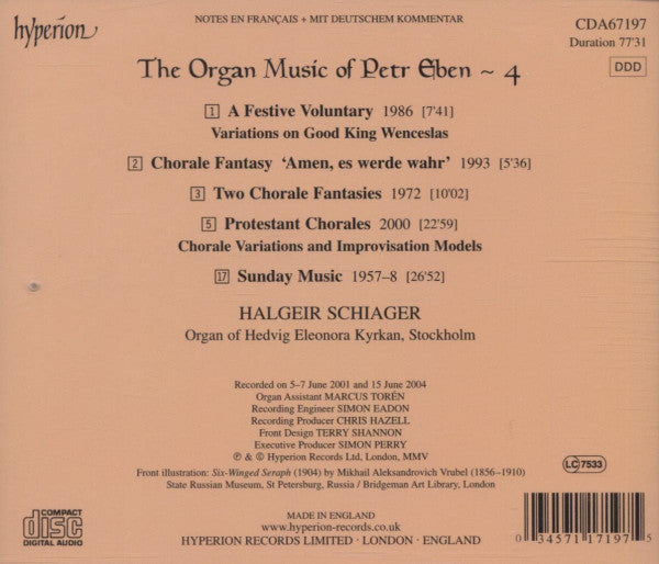 Petr Eben / Halgeir Schiager : A Festive Voluntary: Variations On Good King Wenceslas • Chorale Fantasies • Protestant Chorales: Chorale Variations And Improvisation Models • Sunday Music (CD, Album)